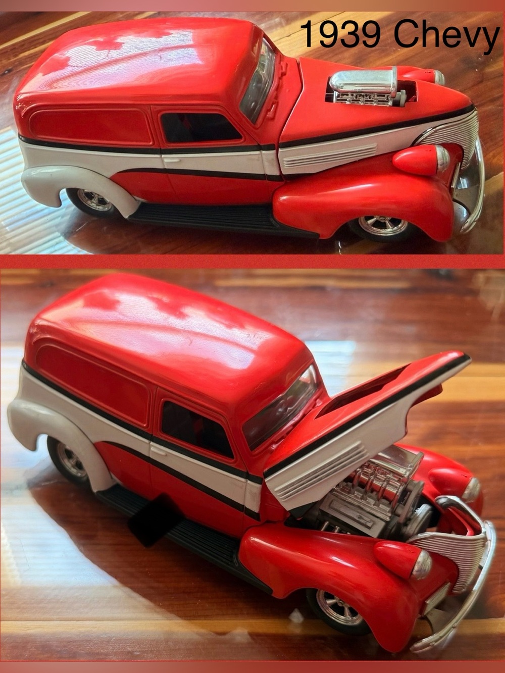 Classic Red & White 1939 Chevy Kids Toy Car